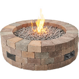 Abbey Bay 51 Inch Round Concrete Natural Gas Fire Pit in Brown by Lakeview Outdoor Designs